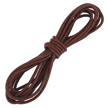 Round Braided Leather Cord OCOR-WH0082-109C-1