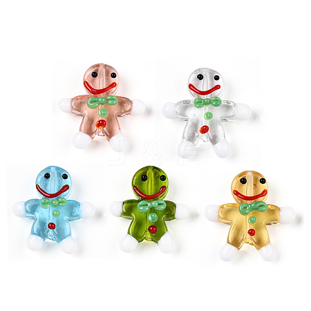 Gingerbread Man Handmade Lampwork Beads LAMP-G150-04A-1