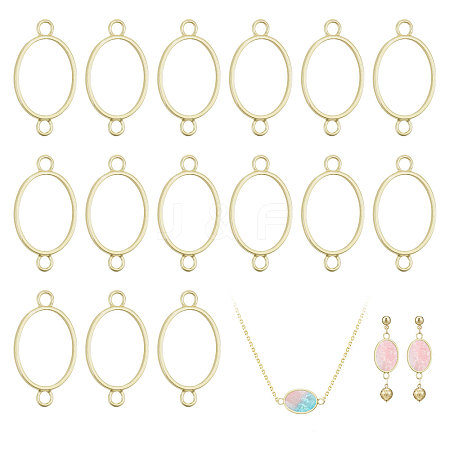 32Pcs Alloy Oval Open Back Bezel Connector Charms FIND-CA0011-77LG-1