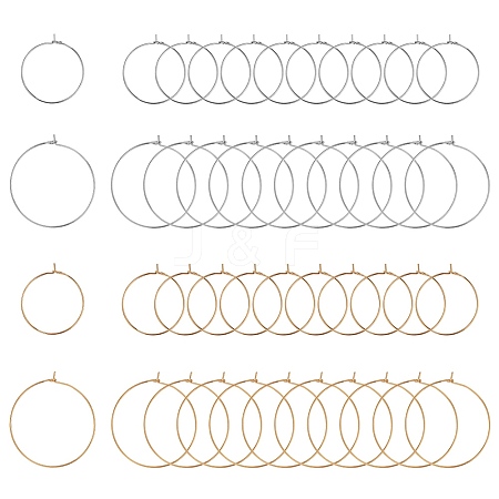 PVD Vacuum Plating 316L Surgical Stainless Steel Hoop Earring Findings STAS-UN0002-85-1