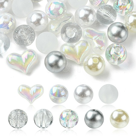 40Pcs 9 Styles Acrylic Beads MACR-FS0001-66-1