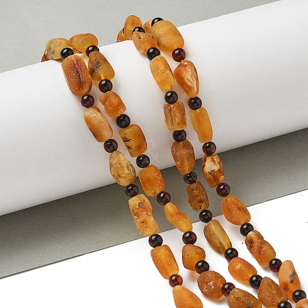 Raw Rough Natural Amber Beads Strands G-K387-B01-01-1