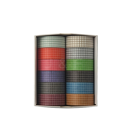 12 Rolls Retro Decorative Paper Tapes STIC-Q009-02A-1