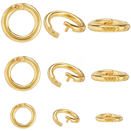9Pcs 3 Styles 925 Sterling Silver Locking Jump Ring STER-BBC0006-99-1