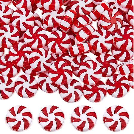 100Pcs Christmas Themed Plastic Beads KY-DC0001-53-1