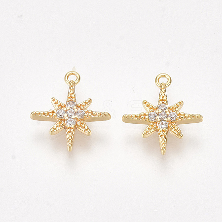 Brass Cubic Zirconia Charms X-KK-S350-281-1