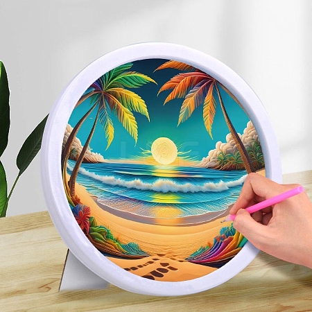 DIY Sunrise View with Voconut Trees Diamond Painting Kits PW-WG4FF68-01-1