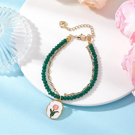 Natural Malaysia Jade Multi-strand Bracelets BJEW-JB12439-02-1