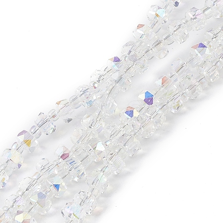 Transparent Electroplate Glass Beads Strands X-EGLA-F153-AB04-1