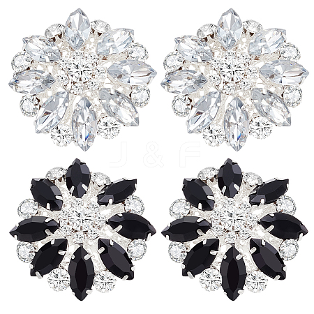 AHADERMAKER 4Pcs 2 Colors Zinc Alloy Rhinestone Ornament Accessories DIY-GA0005-93-1