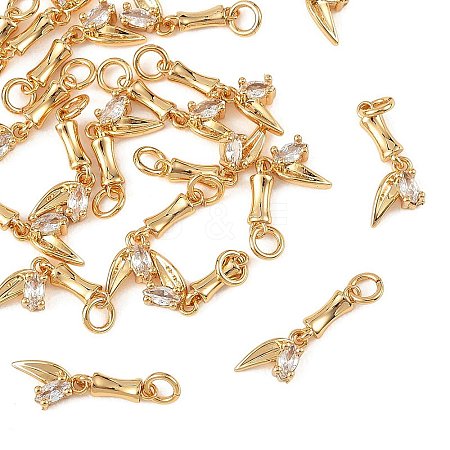 SHEGRACE Brass Micro Pave Clear Cubic Zirconia Pendants XGRQ4N099-712G-1