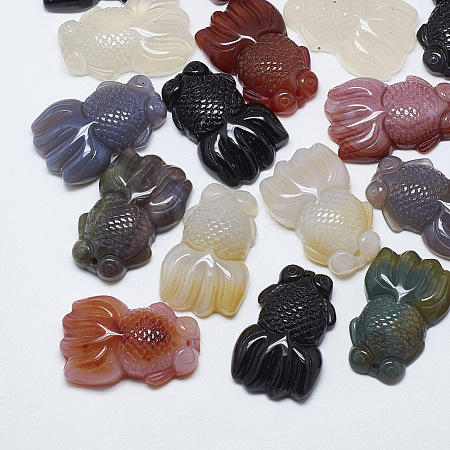 Natural Agate Pendants G-T122-14-1