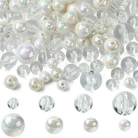 250Pcs 8 Styles Opaque Acrylic Beads MACR-FS0001-62-1