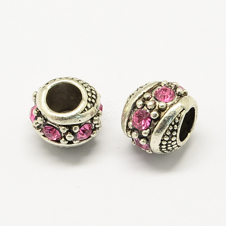 Alloy Rhinestone European Beads MPDL-R036-08D-1