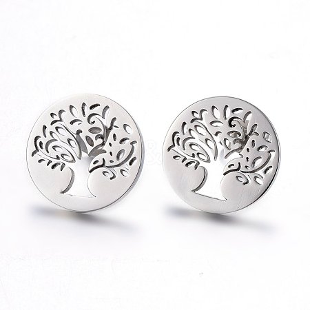 Tarnish Resistant 304 Stainless Steel Stud Earrings EJEW-H371-05P-1