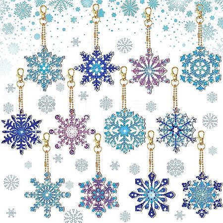 DIY Diamond Painting Christmas Snowflake Pendant Decoration Kits WG44287-02-1