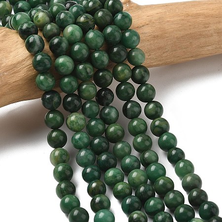 Natural West African Jade Round Beads Strands G-P075-03-6mm-1