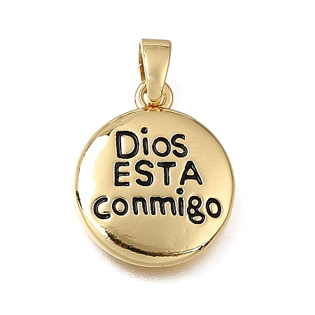 Brass with Black Enamel Pendants KK-CBAA632-35G-1