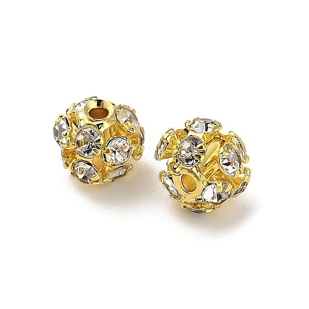 6mm Brass Crystal Rhinestone Beads KK-S519-01A-02G-1