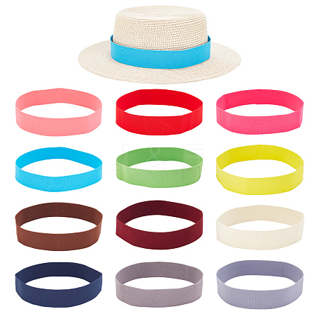 12Pcs 12 Colors Elastic Adjustable Hat Sweatband DIY-AB00023-1