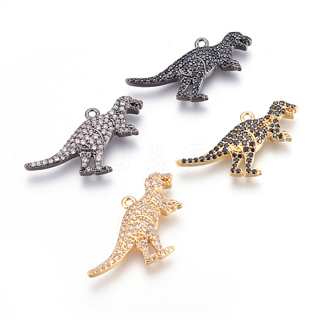 Brass Micro Pave Cubic Zirconia Pendants KK-O106-18-1