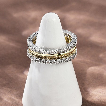 Brass Micro Pave Cubic Zirconia Finger Rings RJEW-D325-01PG-01-1