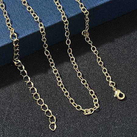 3MM Brass Textured Cable Chain Necklaces for Women KK-CBA4FD4-12G-1