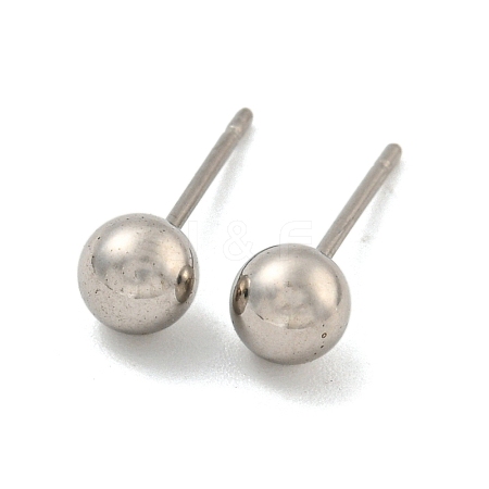 Tarnish Resistant 304 Stainless Steel with 201 Stainless Steel Smooth Round Ball Stud Earring Findings STAS-O004-08C-P-1