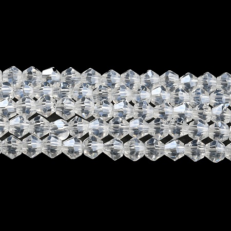Transparent Electroplate Glass Beads Strands EGLA-A039-T4mm-A13-1