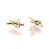 Brass Stud Earrings EJEW-F809-02G-2