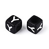 Initial Acrylic Horizontal Hole Beads OACR-ZX006-35Y-2