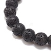Natural Lava Rock & Synthetic Hematite Stretch Bracelet with Alloy Crown BJEW-JB08482-01-5