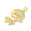 Rack Plating Brass Cubic Zirconia Pendants KK-S380-30G-02-2