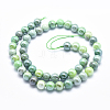 Electroplate Natural Green Grass Agate Beads Strands G-K256-07-8mm-2