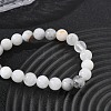 Natural Tourmalinated Quartz Round Beaded Stretch Bracelets GG-CBA12F1-02A-11-3
