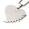 Non-Tarnish Hummingbird Heart 201 Stainless Steel Those We Love Dont Go Away Pendant Necklaces for Women and Men LS-NJEW-F324-02P-1
