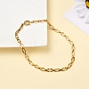 304 Stainless Steel Oval Link Chain Necklaces NJEW-JN03417-01-5