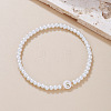 Plastic Pearl Round Beaded Stretch Bracelets for Women WGC81DB-19-1