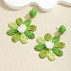Flower Alloy Raffia Dangle Stud Earrings FS-WGFD46F-06-1