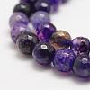 Faceted Natural Crackle Agate Beads Strands G-F447-8mm-G01-3