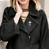 4Pcs 2 Styles Faith Theme Zinc Alloy Brooch JEWB-CA0001-90-6