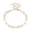201 Stainless Steel Paperclip Chain Bracelets for Women BJEW-N036-02G-1