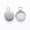 304 Stainless Steel Pendant Cabochon Settings X-STAS-E146-18P-6mm-1