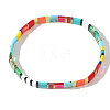 Boho Rainbow Glass Tile Tube Beaded Stretch Bracelets for Women MR7920-6