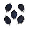 Natural Agate(Dyed & Heated) Oval Links Connector Charms G-P614-06P-01-1