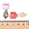 8Pcs Electroplate Glass Pendants X-PALLOY-JF03241-3