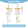 24Pcs 4 Styles Natural Shell Pendants SHEL-HS0001-17-2