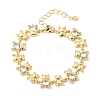 Brass Micro Pave Cubic Zirconia Link Chain Bracelets for Women BJEW-D457-01G-03-4