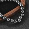 Non-magnetic Hematite Beaded Ball Stretch Bracelets BJEW-M066-B-02-2