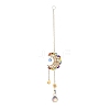 Iron Wire Winding Moon Chandelier Decor Hanging Prism Ornaments HJEW-M002-23G-2